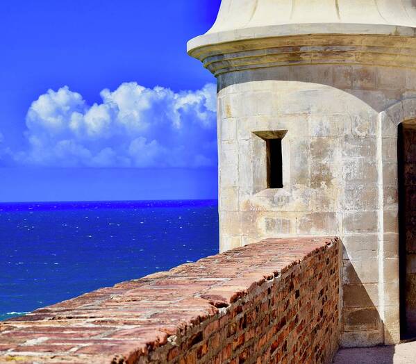 Tower At El Morro Art Print featuring the photograph Tower at El Morro by Debra Grace Addison