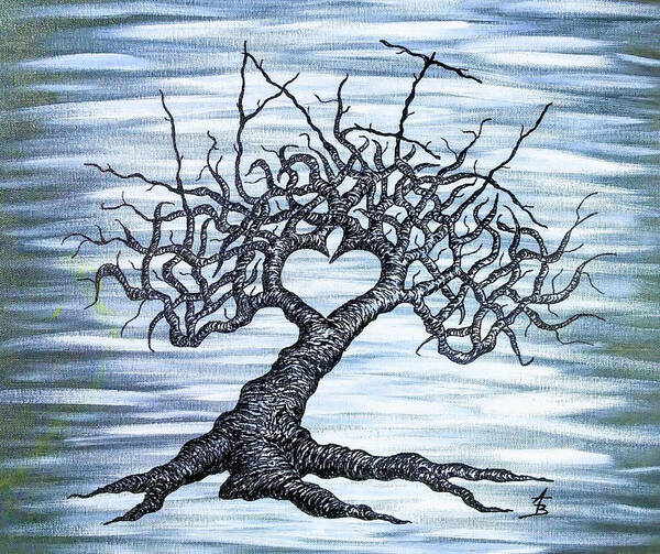 Vail Art Print featuring the drawing Vail Love Tree by Aaron Bombalicki