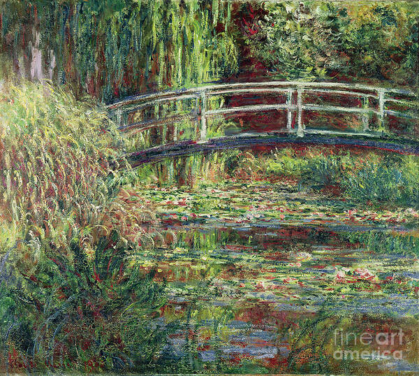 Oil Painting Art Print featuring the drawing Waterlily Pond, Pink Harmony Le Bassin by Heritage Images