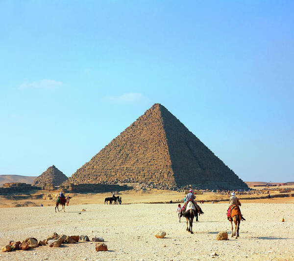 Pyramid Art Print featuring the photograph egypt pyramids in Giza #1 by Mikhail Kokhanchikov