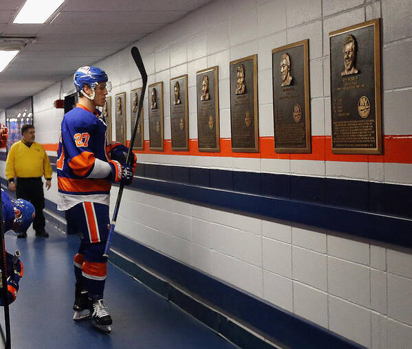 People Art Print featuring the photograph Columbus Blue Jackets v New York Islanders #37 by Bruce Bennett