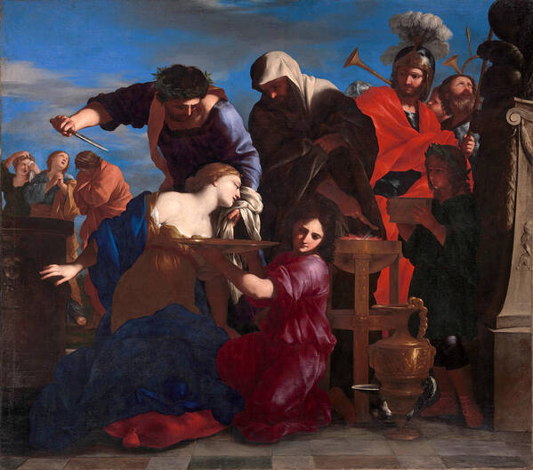 Giovanni Francesco Romanelli Art Print featuring the painting The Sacrifice of Polyxena by Giovanni Francesco Romanelli