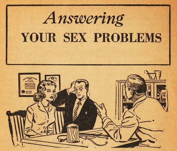 Vintage Art Print featuring the mixed media Answers to Sex Problems by Sally Edelstein