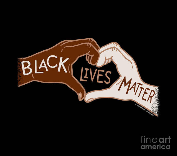 Black Lives Matter Art Print featuring the digital art Black Lives Matters - Heart Hands by Laura Ostrowski