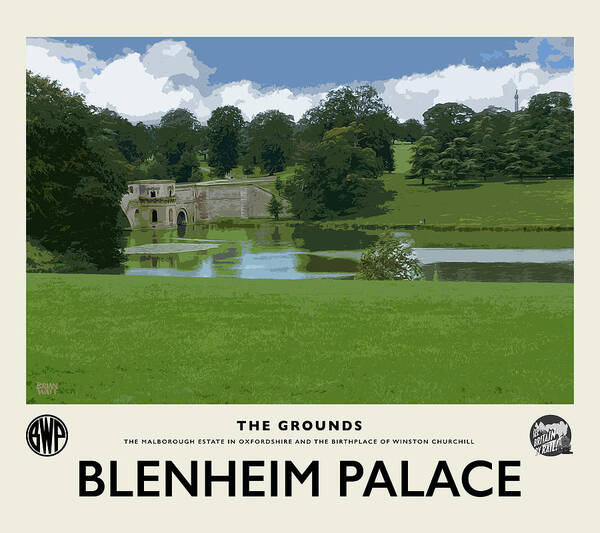 Blenheim Palace Art Print featuring the photograph Blenheim Grounds Cream Railway Poster by Brian Watt