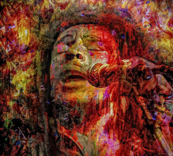 Bob Marley Art Print featuring the mixed media Bob Marley by Mal Bray