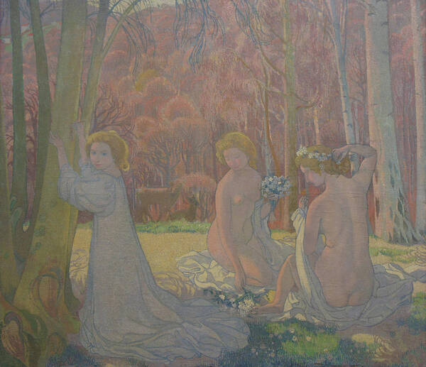  The Art Of Japan Art Print featuring the painting Figures in a Spring Landscape by Maurice Denis