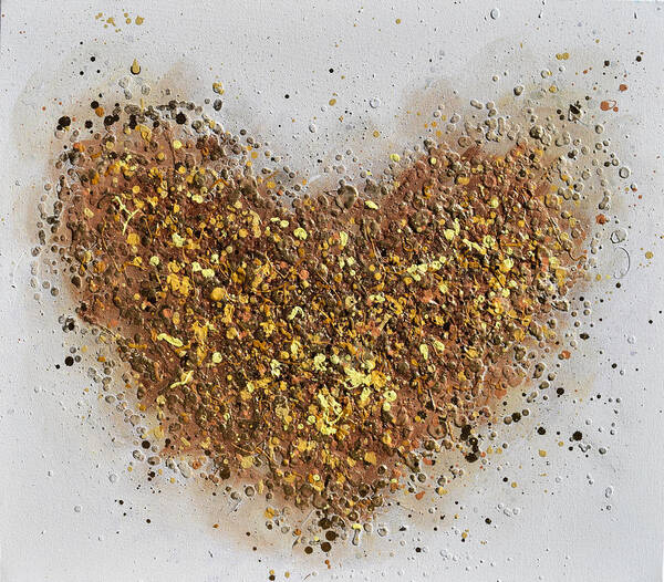 Heart Art Print featuring the painting Golden Heart by Amanda Dagg