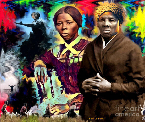 Harriet Tubman Art Art Print featuring the mixed media Harriet Tubman by Carl Gouveia