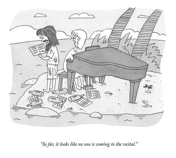 Piano Art Print featuring the drawing It Looks Like No One Is Coming by Peter C Vey
