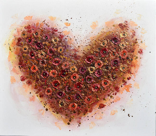 Heart Art Print featuring the painting One Love by Amanda Dagg