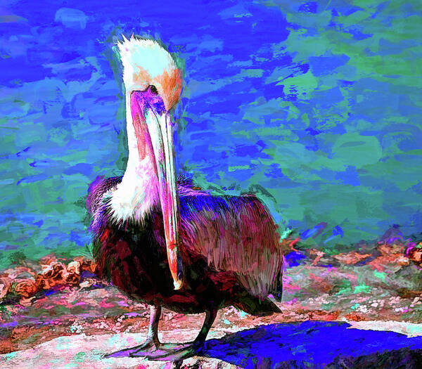 Pelican Art Print featuring the photograph Paint Party by Alison Belsan Horton