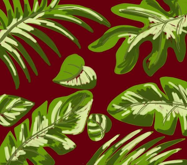 Leaves Art Print featuring the digital art Pattern forest by Faa shie