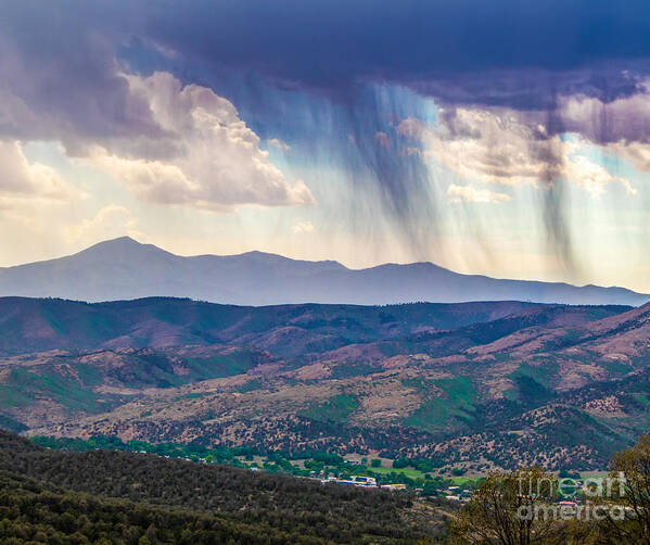 Taos Art Print featuring the photograph Rain over beautiful Ruidoso NM by Elijah Rael