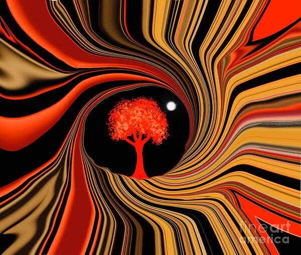 Tree Art Print featuring the digital art The tree within by Elaine Hayward