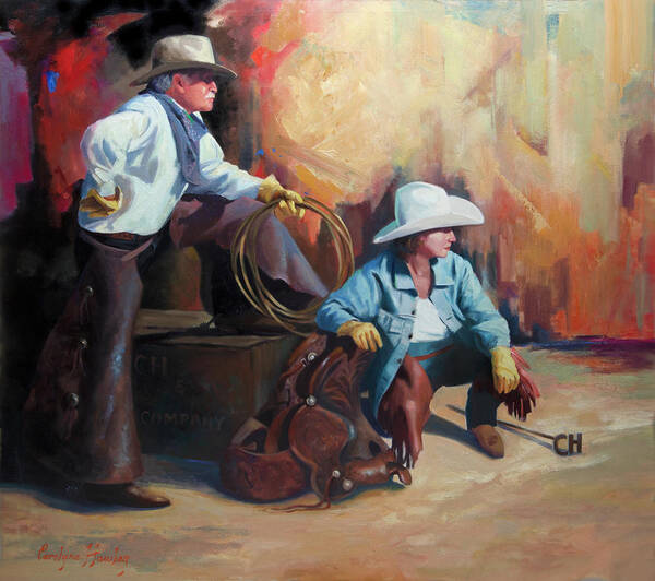 Western Art Art Print featuring the painting Two of a Kind by Carolyne Hawley