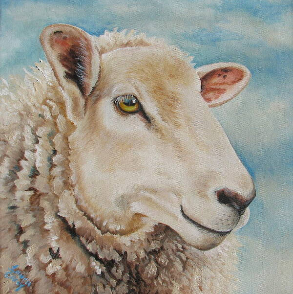 Sheep Art Print featuring the painting Centaquil by Laura Carey