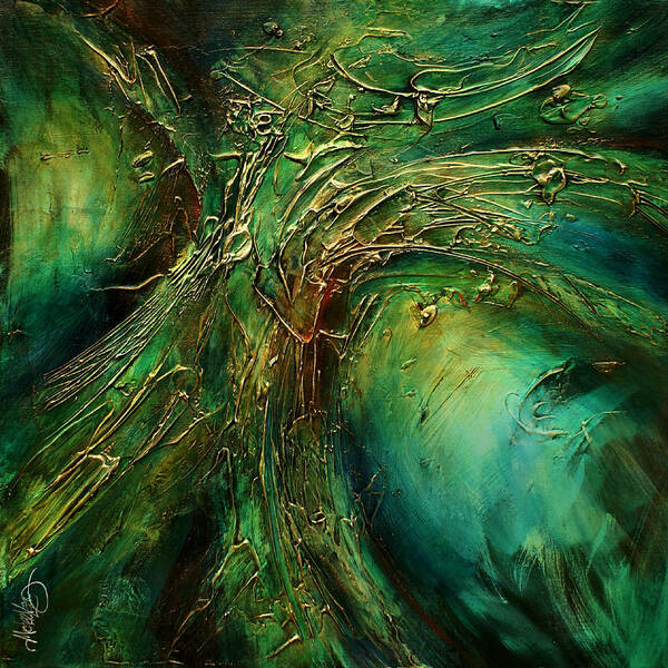 Abstract Art Print featuring the painting ' Emerald Pass ' by Michael Lang