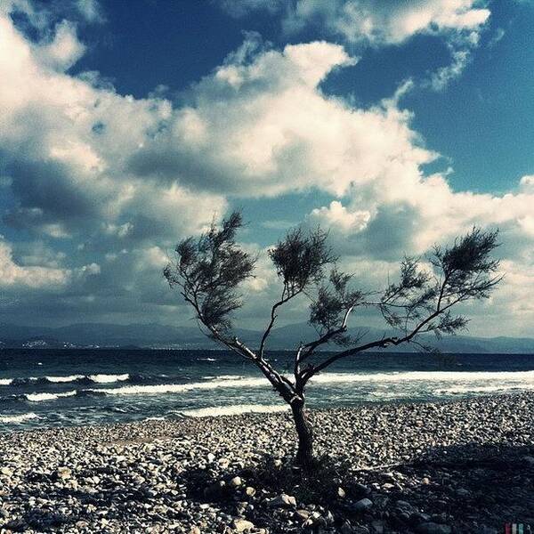 Sea Art Print featuring the photograph Χειμώνιασε #hipstamatic by Cage 😱 Folles