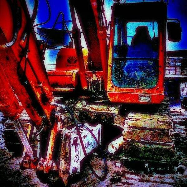 Hdrstyles_gf Art Print featuring the photograph A Digger At Work #1 by Chris Drake