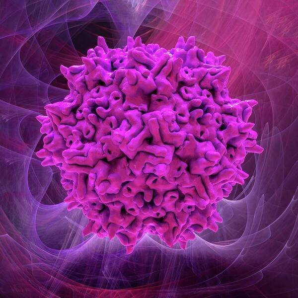 Aav Art Print featuring the photograph Adeno-associated Virus 2 Capsid #1 by Laguna Design/science Photo Library