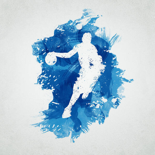 Abstract Art Print featuring the digital art Basketball Player #1 by Aged Pixel