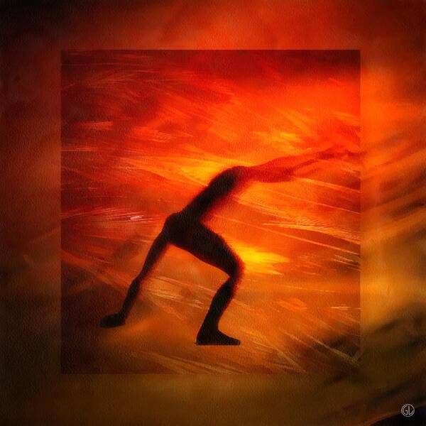 Man Art Print featuring the digital art Fiery dance #1 by Gun Legler