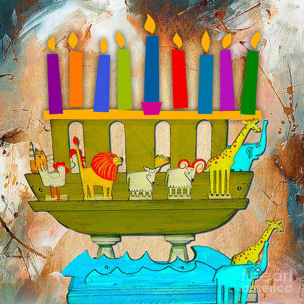 Hanukkah Art Print featuring the mixed media Happy Hanukkah #2 by Marvin Blaine