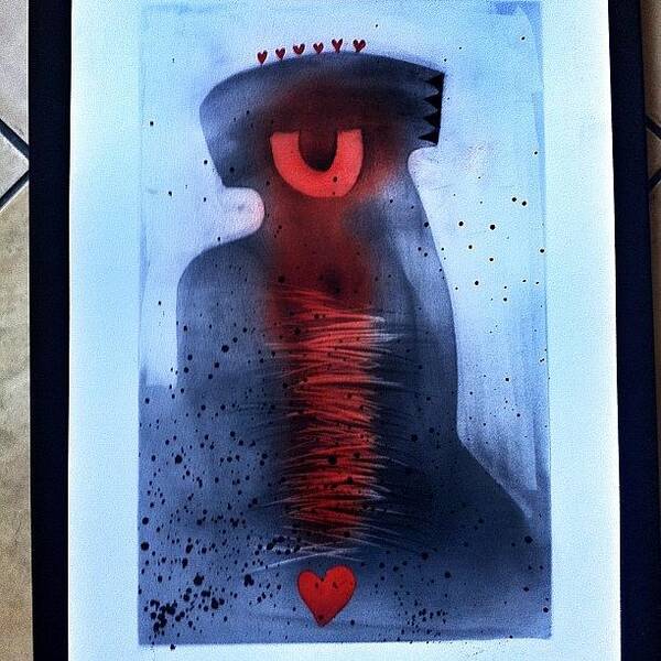 Pencil Art Print featuring the photograph Hearts #hearts #secret #vintage #girl #1 by Fotografite Luciano di gregorio arr