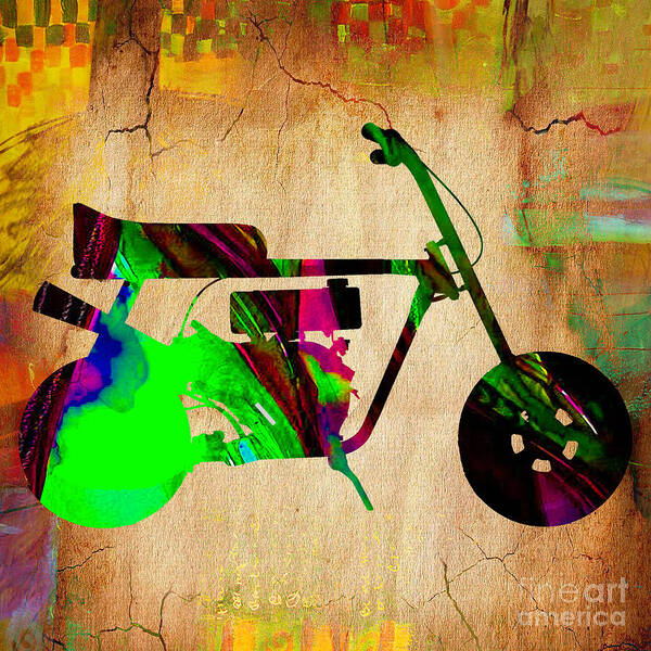 Mini Bike Art Print featuring the mixed media Mini Bike #1 by Marvin Blaine