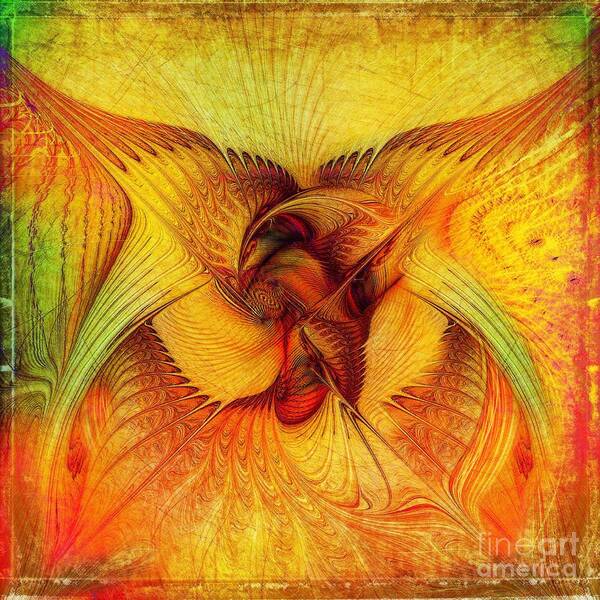 Abstract Art Print featuring the digital art Phoenix #1 by Klara Acel