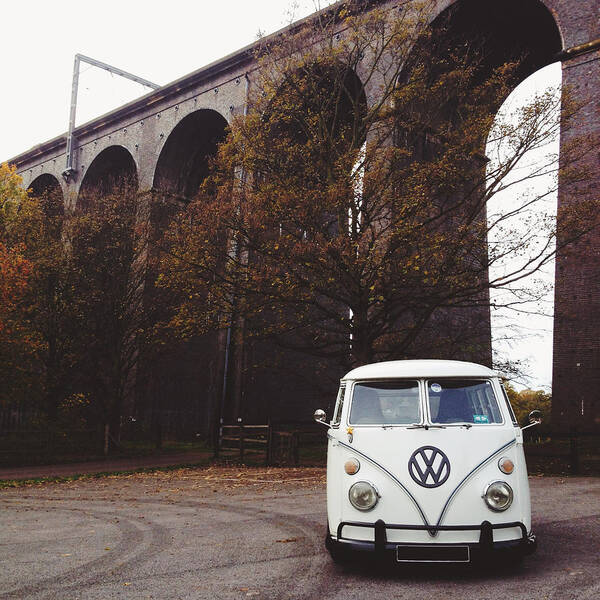 Automobile Art Print featuring the photograph Splitty by the Viaducts II #1 by Gemma Knight