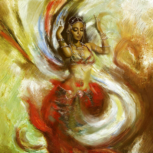 Belly Dancer Art Print featuring the painting Abstract Belly Dancer 15 by Corporate Art Task Force