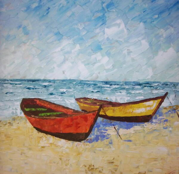  Art Print featuring the painting Boats of Provence #2 by Frederic Payet