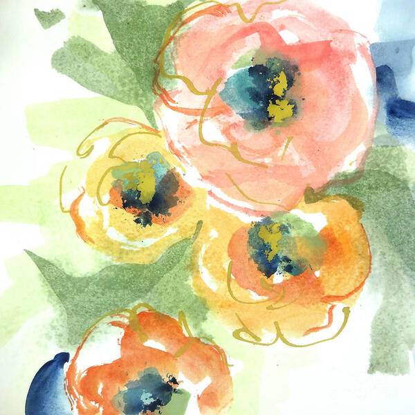 Watercolors Art Print featuring the painting Buttercup I by Chris Paschke