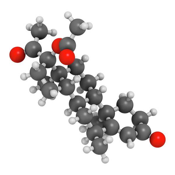 Medroxyprogesterone Art Print featuring the photograph Medroxyprogesterone Acetate Drug Molecule #2 by Molekuul