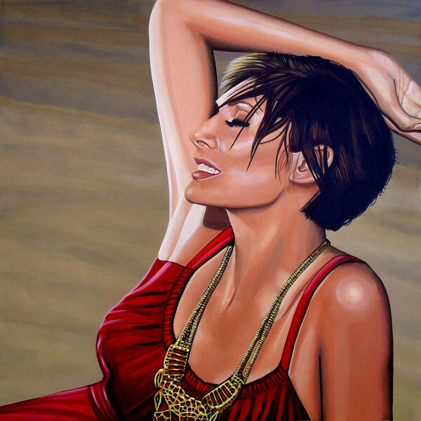 Natalie Imbruglia Art Print featuring the painting Natalie Imbruglia Painting by Paul Meijering