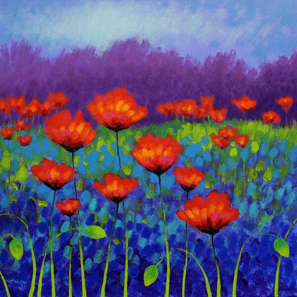 Acrylic Art Print featuring the painting Poppy Meadow #3 by John Nolan