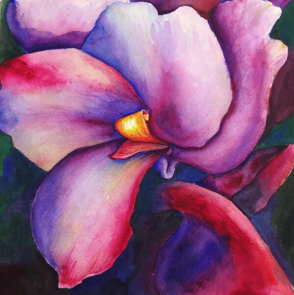 Watercolor Art Print featuring the painting Pretty In Pink #1 by Donna Spadola