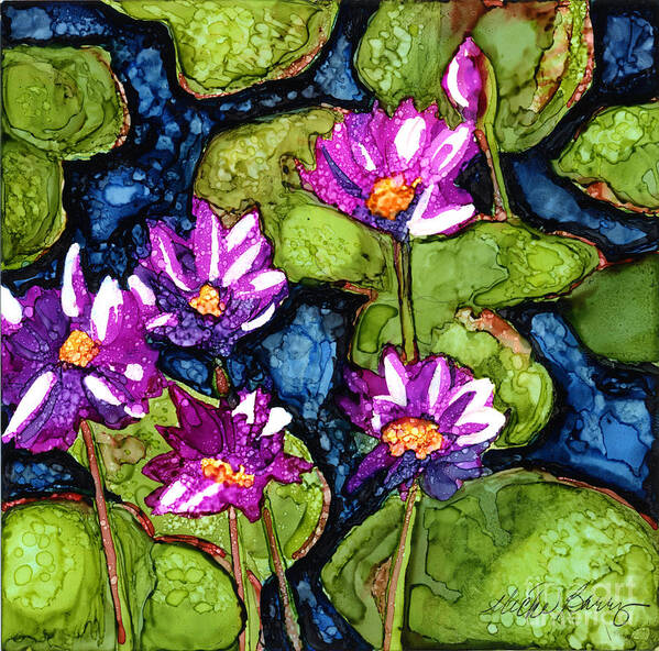 Water Lilies Art Print featuring the painting Water Lilies III #2 by Vicki Baun Barry