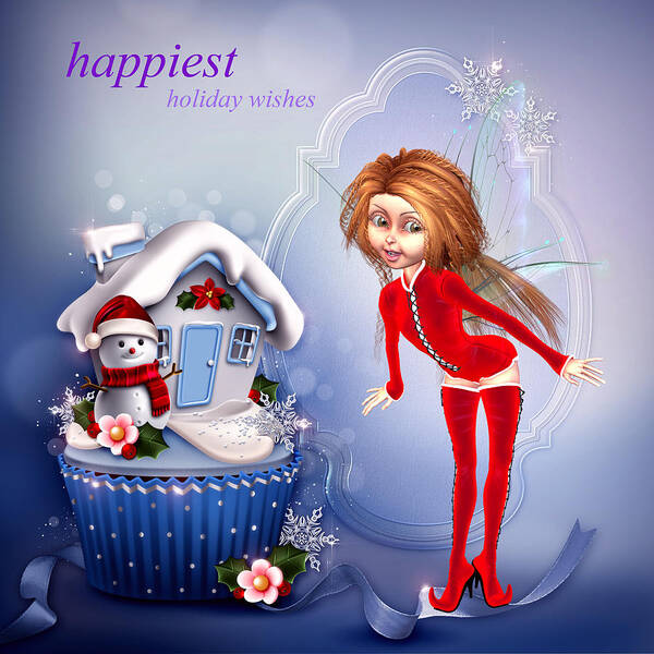 Happy Holidays Greeting Card Art Print featuring the digital art Happy Holidays #3 by John Junek