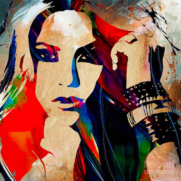 Shakira Art Print featuring the mixed media Shakira Collection #4 by Marvin Blaine