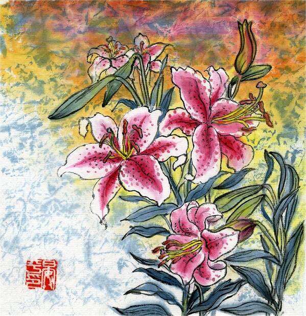  Art Print featuring the painting Lily #6 by Ping Yan