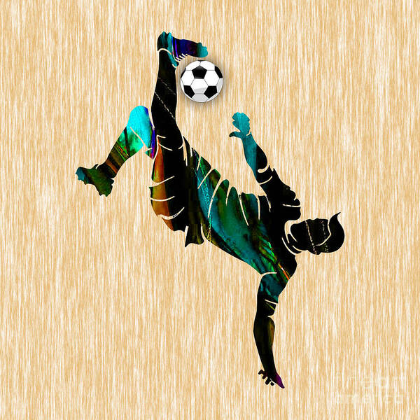 Soccer Art Print featuring the mixed media Soccer #6 by Marvin Blaine