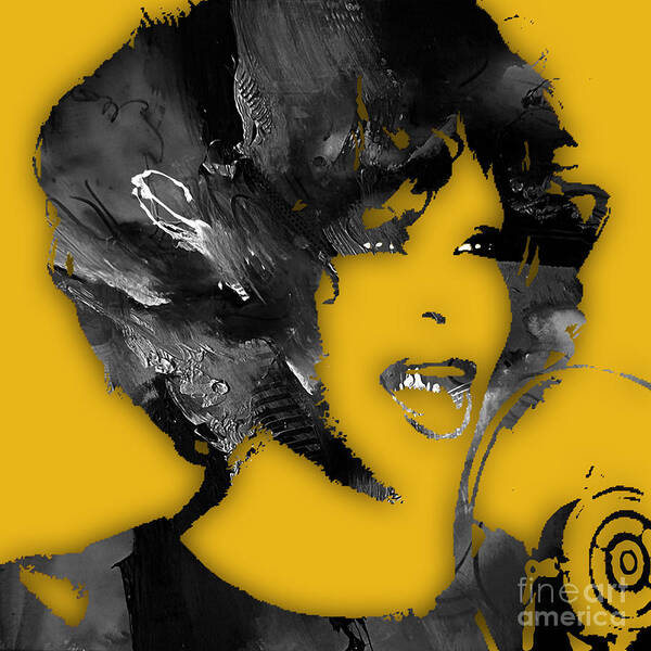 Whitney Houston Art Print featuring the mixed media Whitney Houston Collection #6 by Marvin Blaine