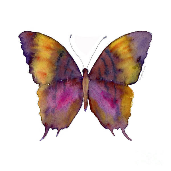 Marcella Daggerwing Butterfly Art Print featuring the painting 99 Marcella Daggerwing Butterfly by Amy Kirkpatrick