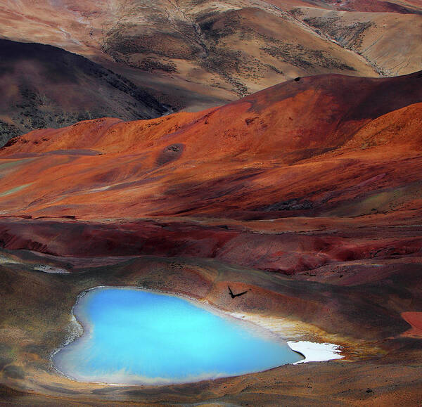 Mountains Art Print featuring the photograph A Blue Heart by Bj Yang