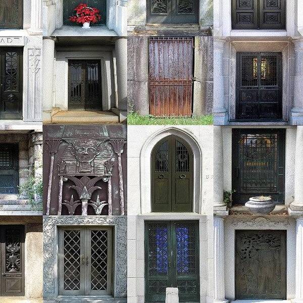 Spiritual Art Print featuring the photograph A Compilation Of Crypt Doors / #crypt by Sid Graves