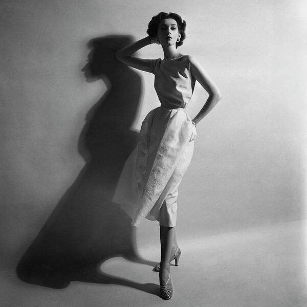 Fashion Art Print featuring the photograph A Model In A Sheath Dress by Cecil Beaton
