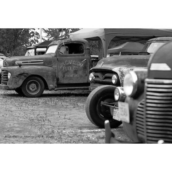  Art Print featuring the photograph A Rusty Trio Of Trucks At Back To The by Brian Havican